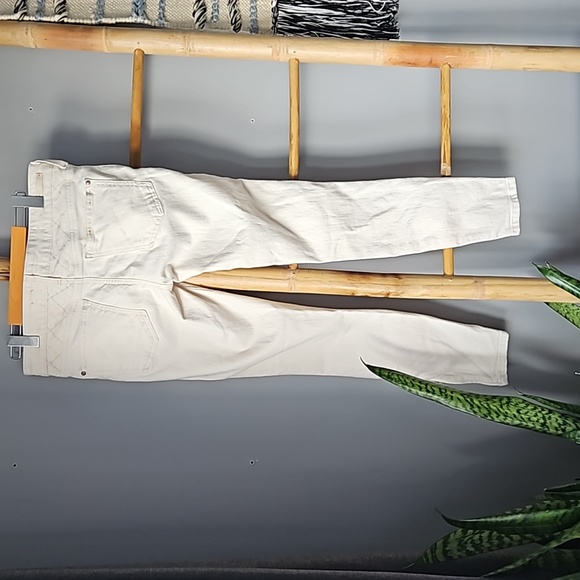 Anthropologie Pilcro SERIF Cream Moto  Jeans - Picture 7 of 13